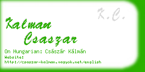 kalman csaszar business card